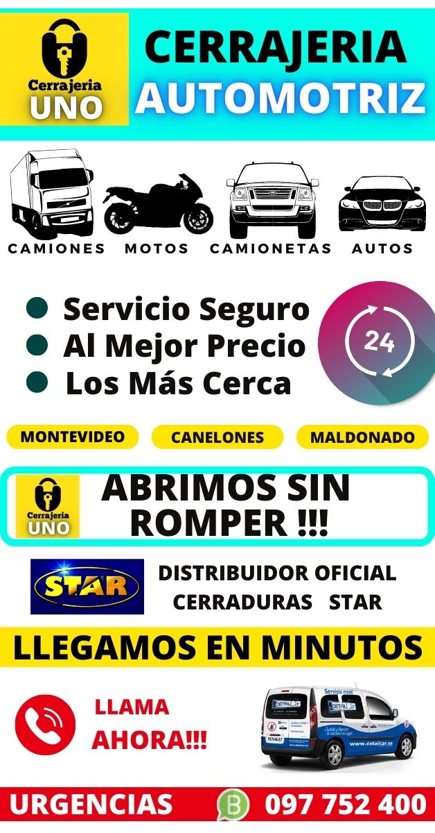 CERRAJERIA AUTOMOTRIZ UNO 24 HORAS MONTEVIDEO CANELONES MALDONADO