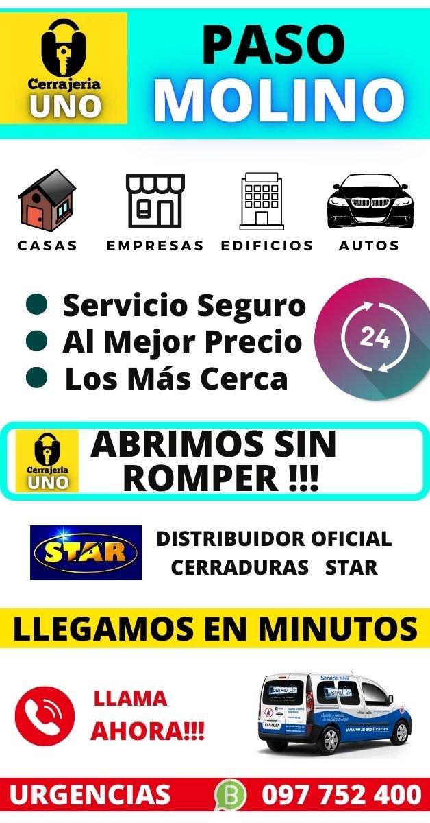 CERRAJERIA UNO 24 HORAS PASO MOLINO